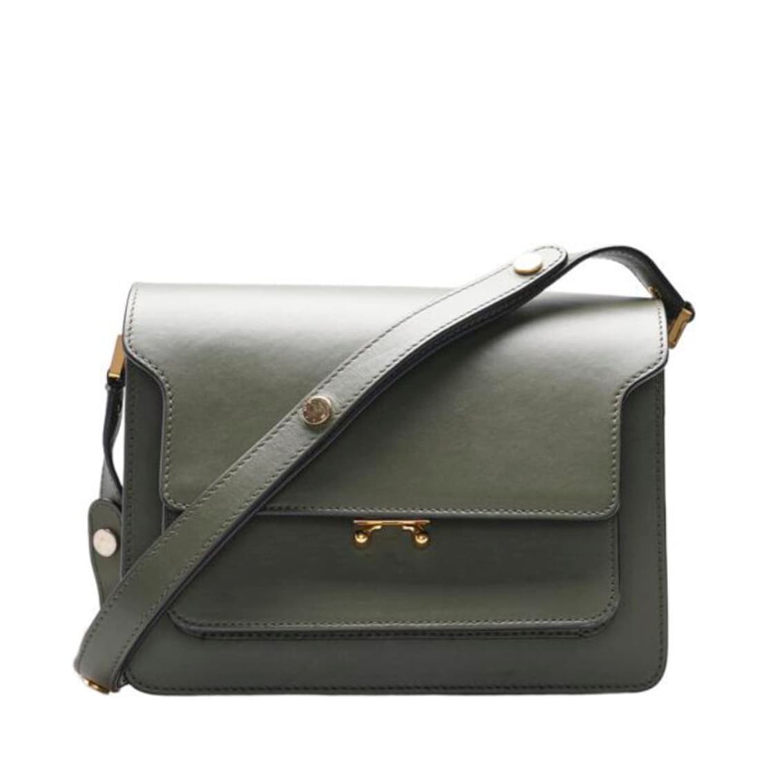 (중고) 마르니 카키 카프스킨 트렁크 미듐 숄더백 상품이미지1