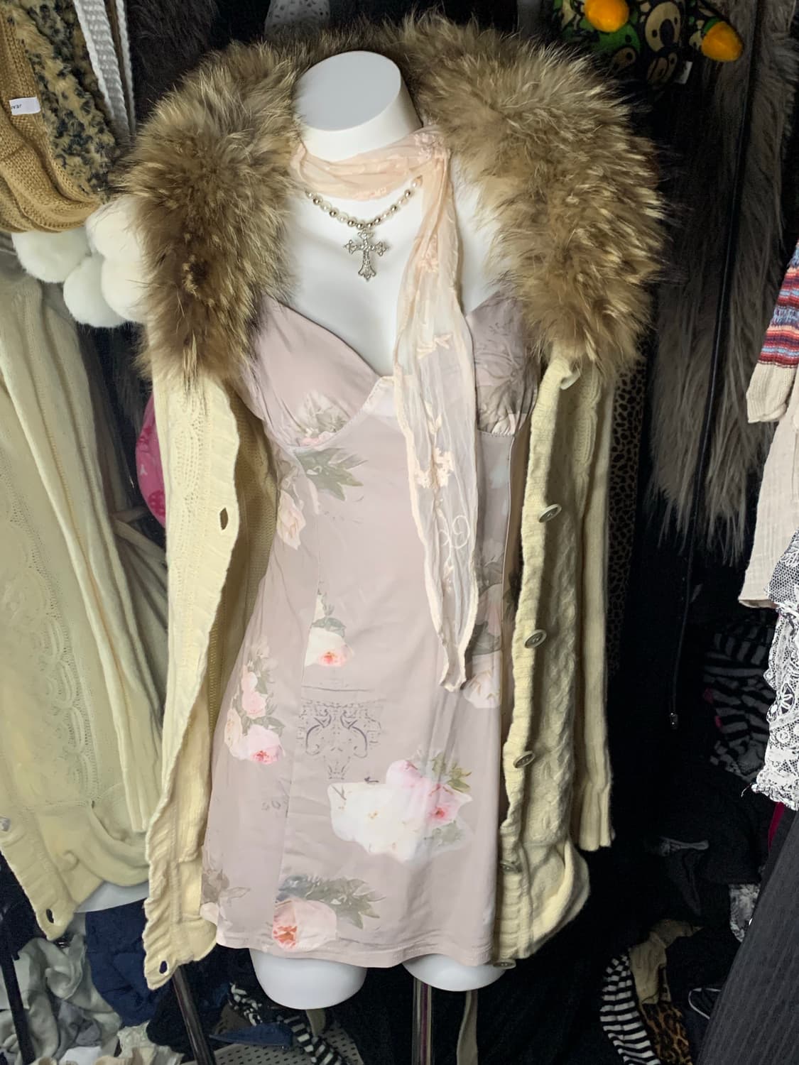 나나 하치st 빈티지  엔틱 플라워 슬립 원피스 상품이미지1