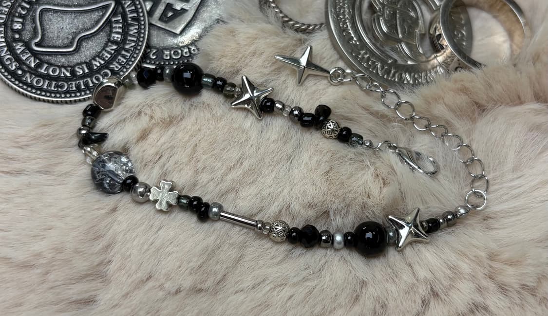 핸드메이드 비즈 팔찌 Blak Stone 036 상품이미지5