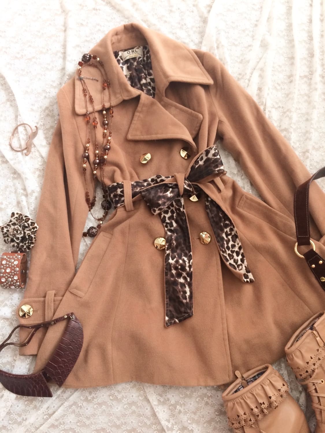 Vintage GRL ギャル leopard brown coat  상품이미지1