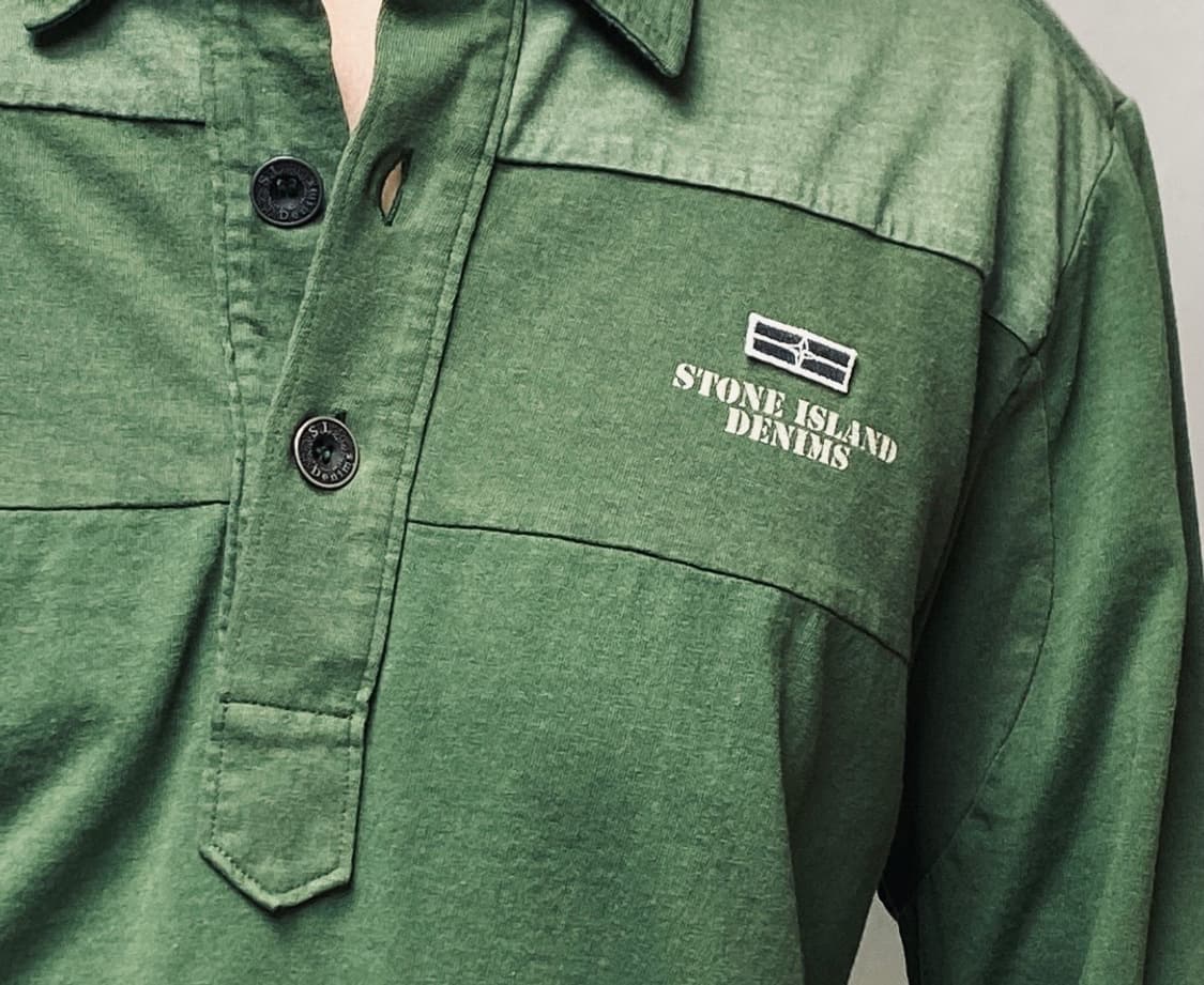 스톤아일랜드 데님 라인 - 면 100% 긴팔 카키 티셔츠 105 XL 상품이미지4