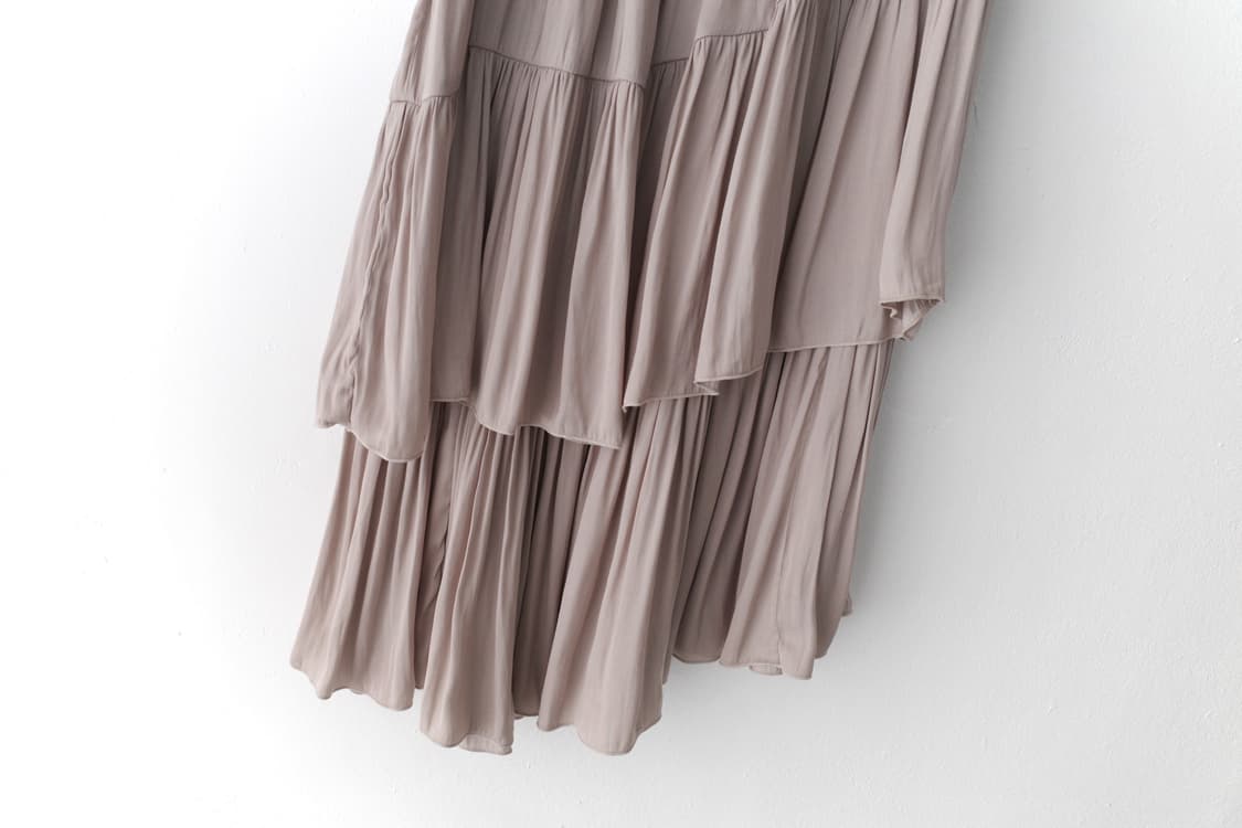 unbalanced shirring skirt  상품이미지3