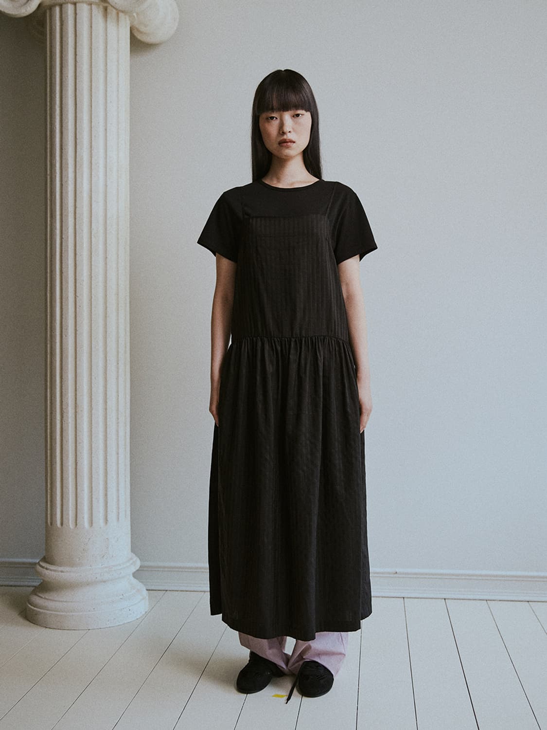 TAEY(태이) Shirring blouse/layered dress 상품이미지3