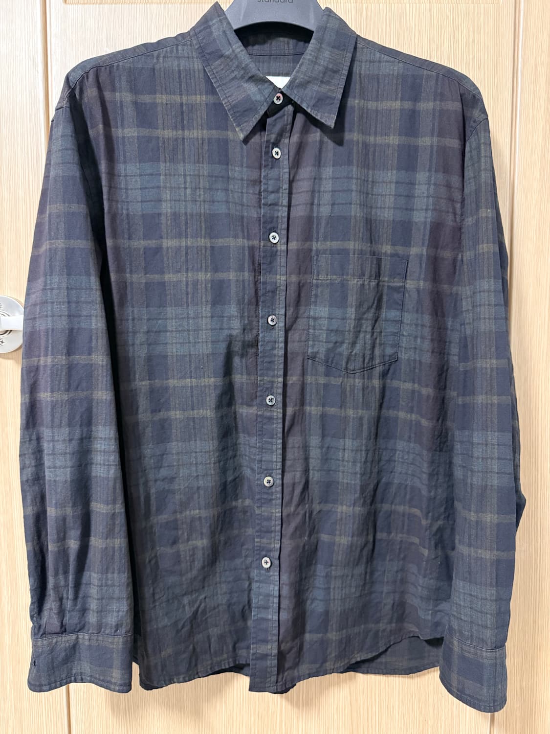 이얼즈어고 포이카 체크셔츠 다이드핑크 1사이즈 판매 상품이미지3