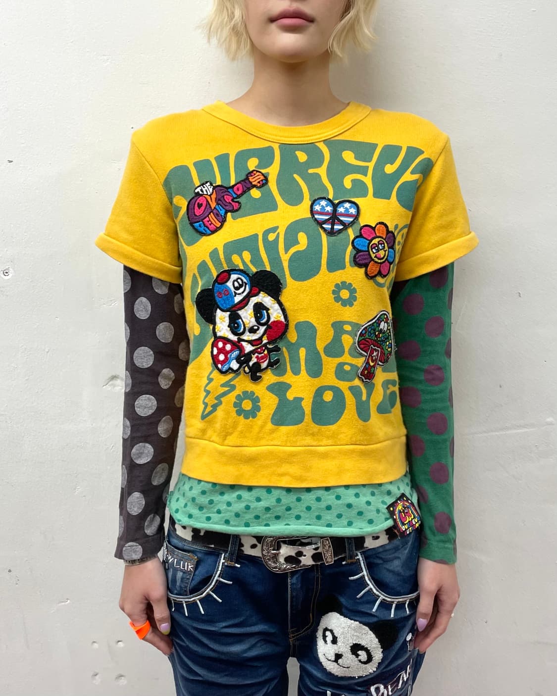 Love Multi-Dot Panda Layered Long Sleeve 상품이미지3