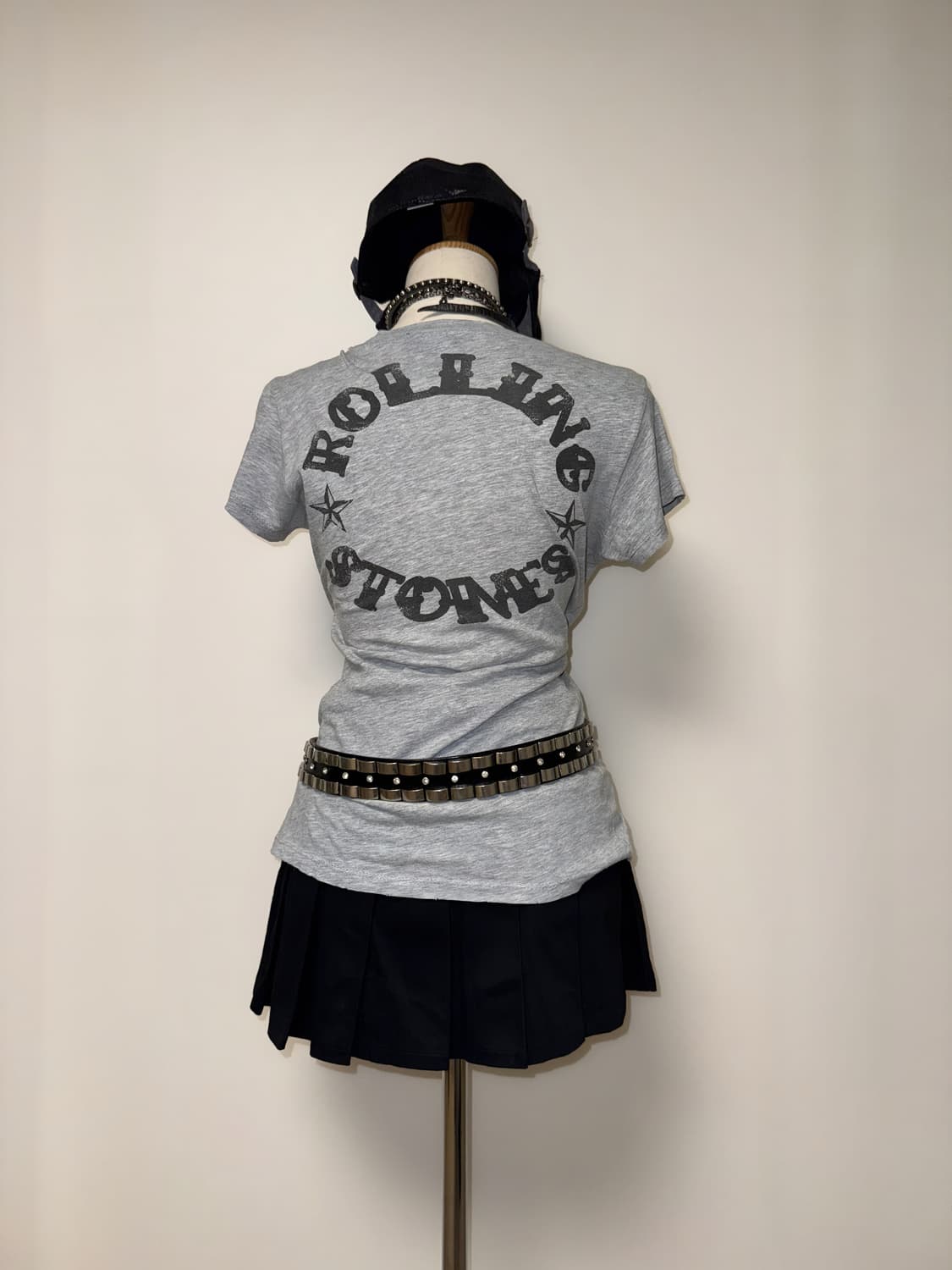 펑크 해골 그레이 탑 상품이미지3