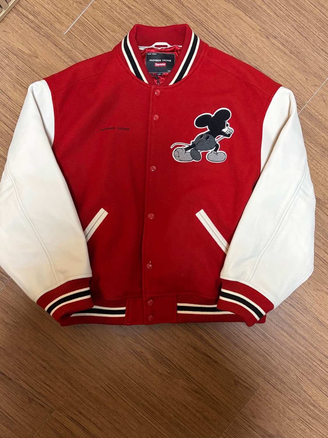 슈프림 x 넘버 나인 x 미키 마우스 바시티 자켓 레드  상품이미지2
