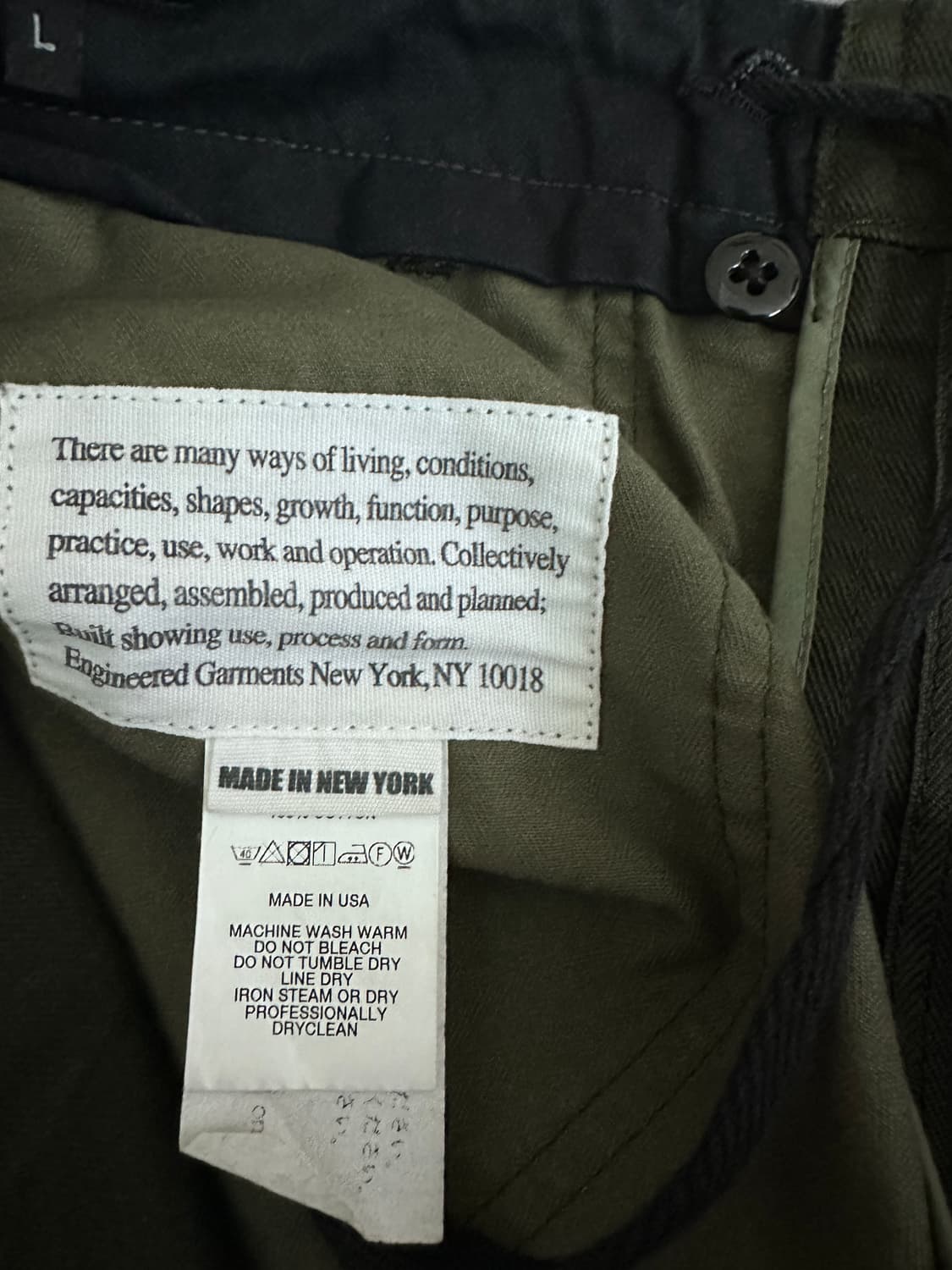 엔지니어드가먼츠 퍼티그팬츠 / L 상품이미지3