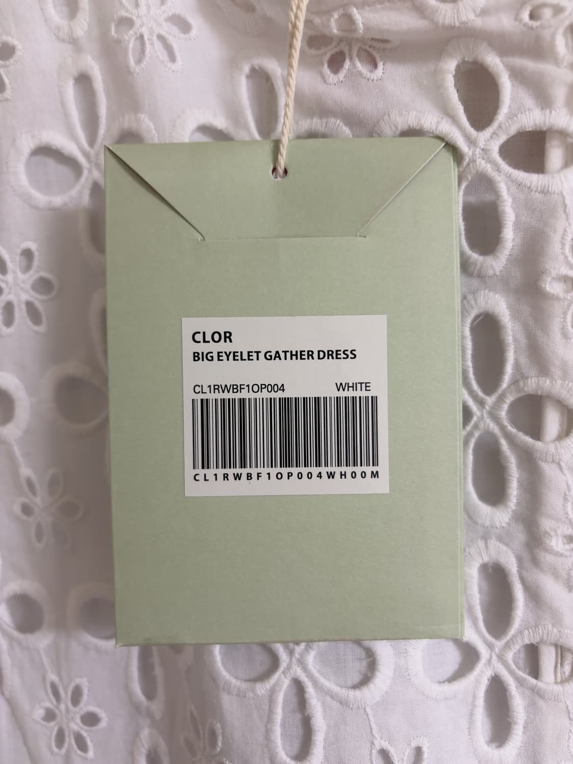 (무배)클로르 BIG EYELET GATHER DRESS - WHITE  상품이미지7