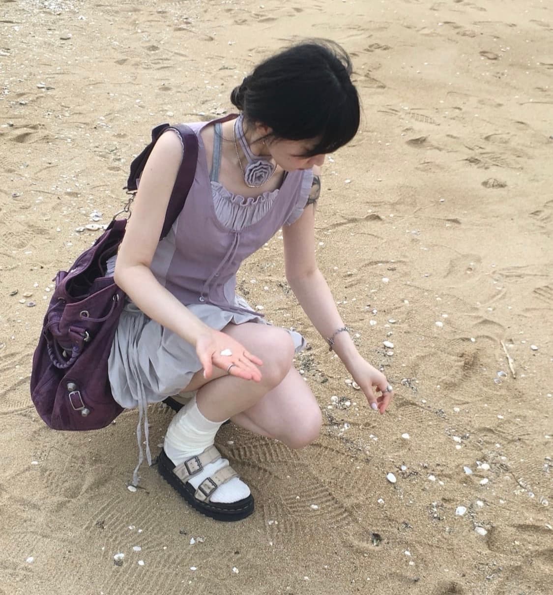 발렌시아가 퍼플 숄더백 상품이미지3