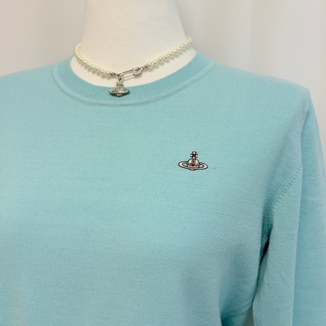 비비안웨스트우드 레드라벨 코튼 크루넥 니트-민트 상품이미지4