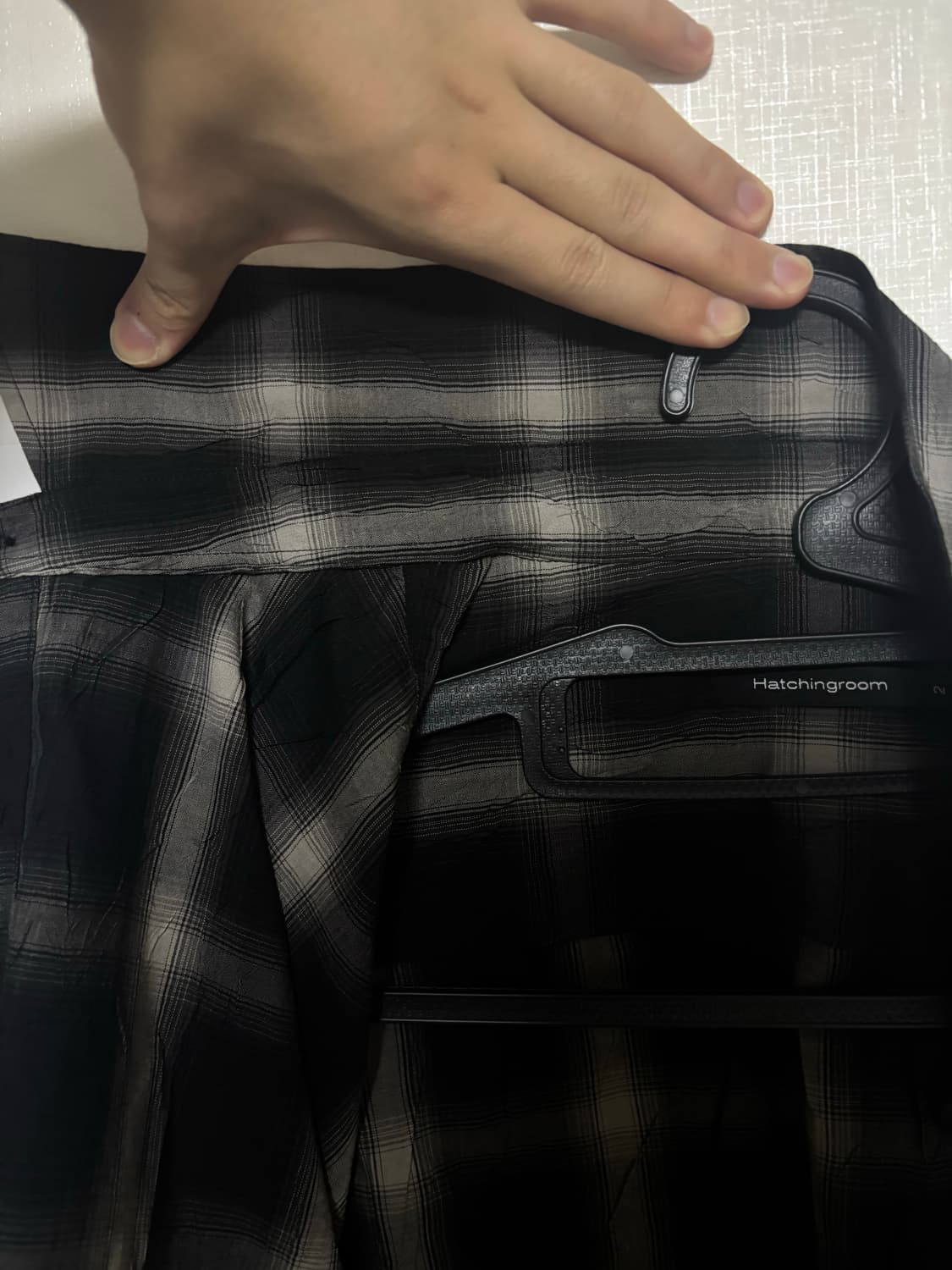 [2] 해칭룸 크롭셔츠 옴브레 블랙 상품이미지5