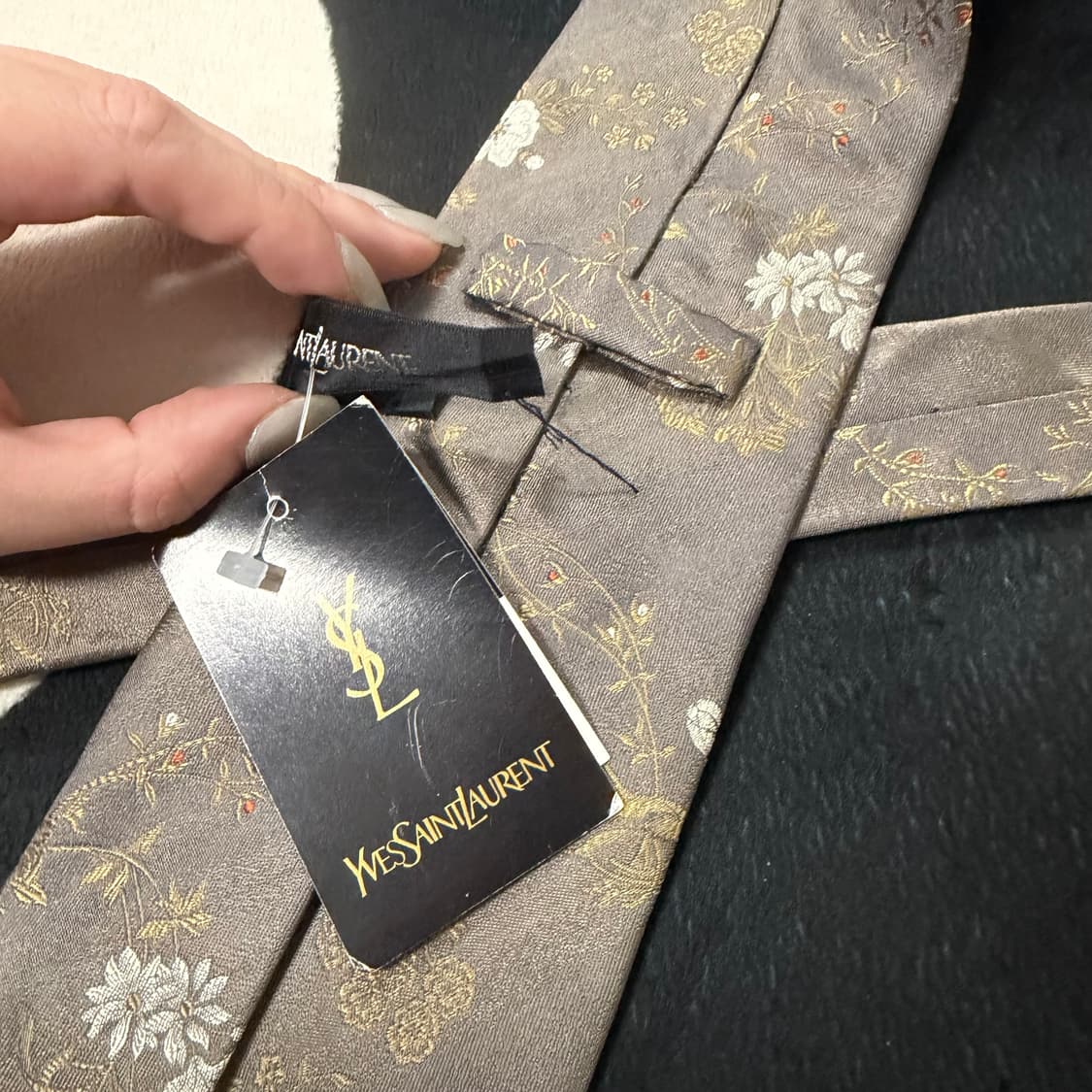 입생로랑 빈티지 실크 넥타이 (Red & Navy) 상품이미지6