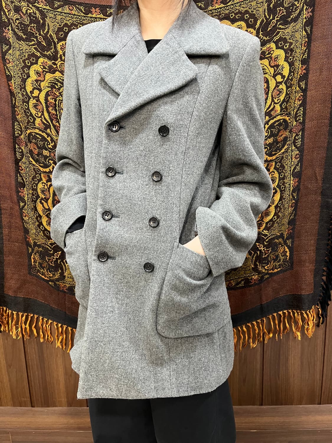 꼼데가르송 95s 트리콧 더블 코트 상품이미지1