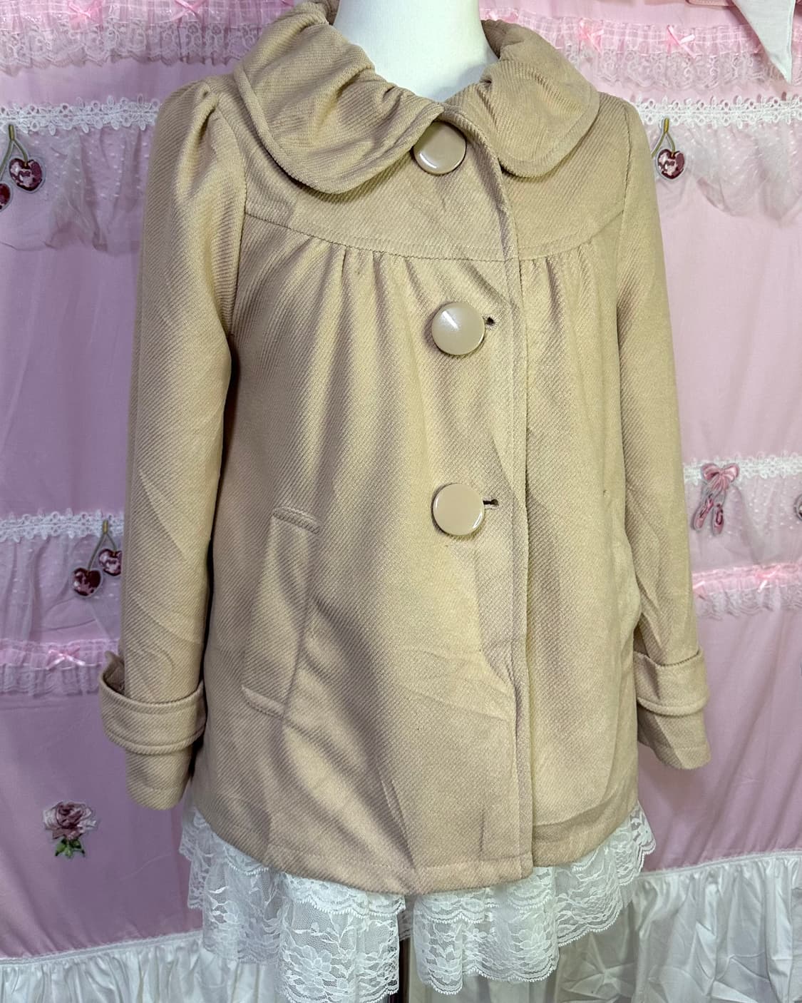 Pink oversized fit short coat 상품이미지3