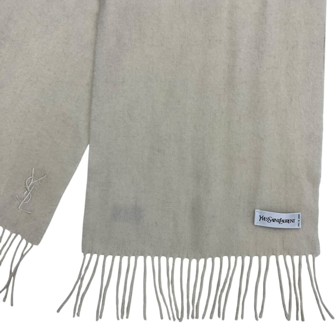 입생로랑 화이트로고 퓨어 울 아이보리 머플러 상품이미지5
