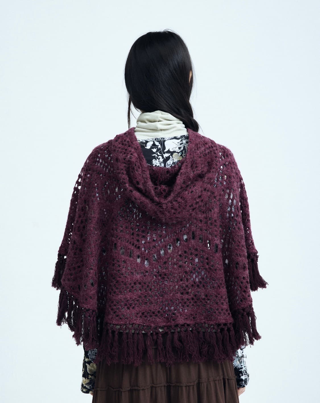 Colocynth TESCA HOOD SHAWL WINE 상품이미지4