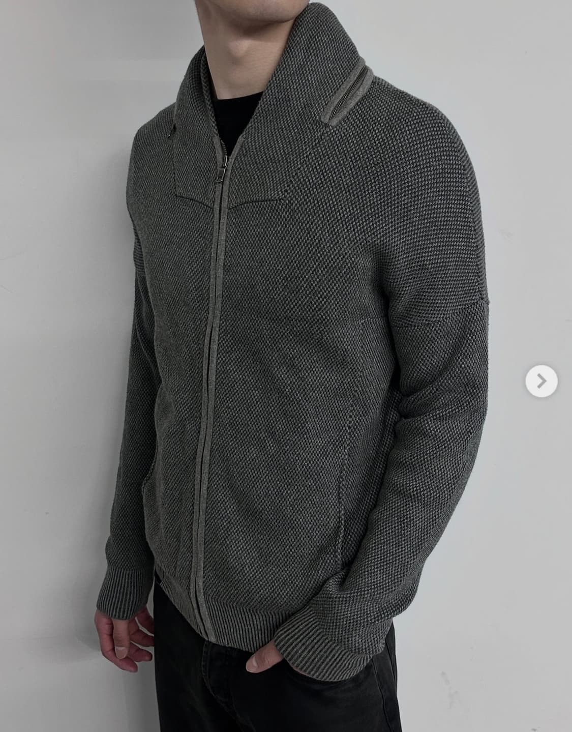 Armani exchange(아르마니 익스체인지) 숄카라 니트 집업 상품이미지1
