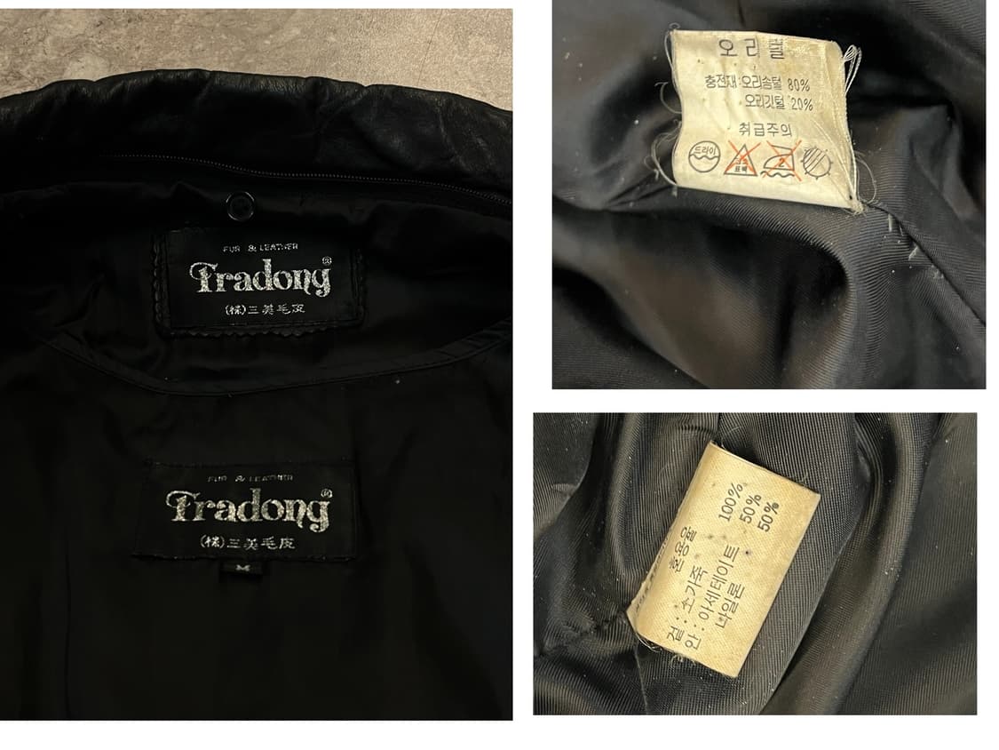 빈티지 소가죽 레더 자켓 블랙 M #csz2035 상품이미지4