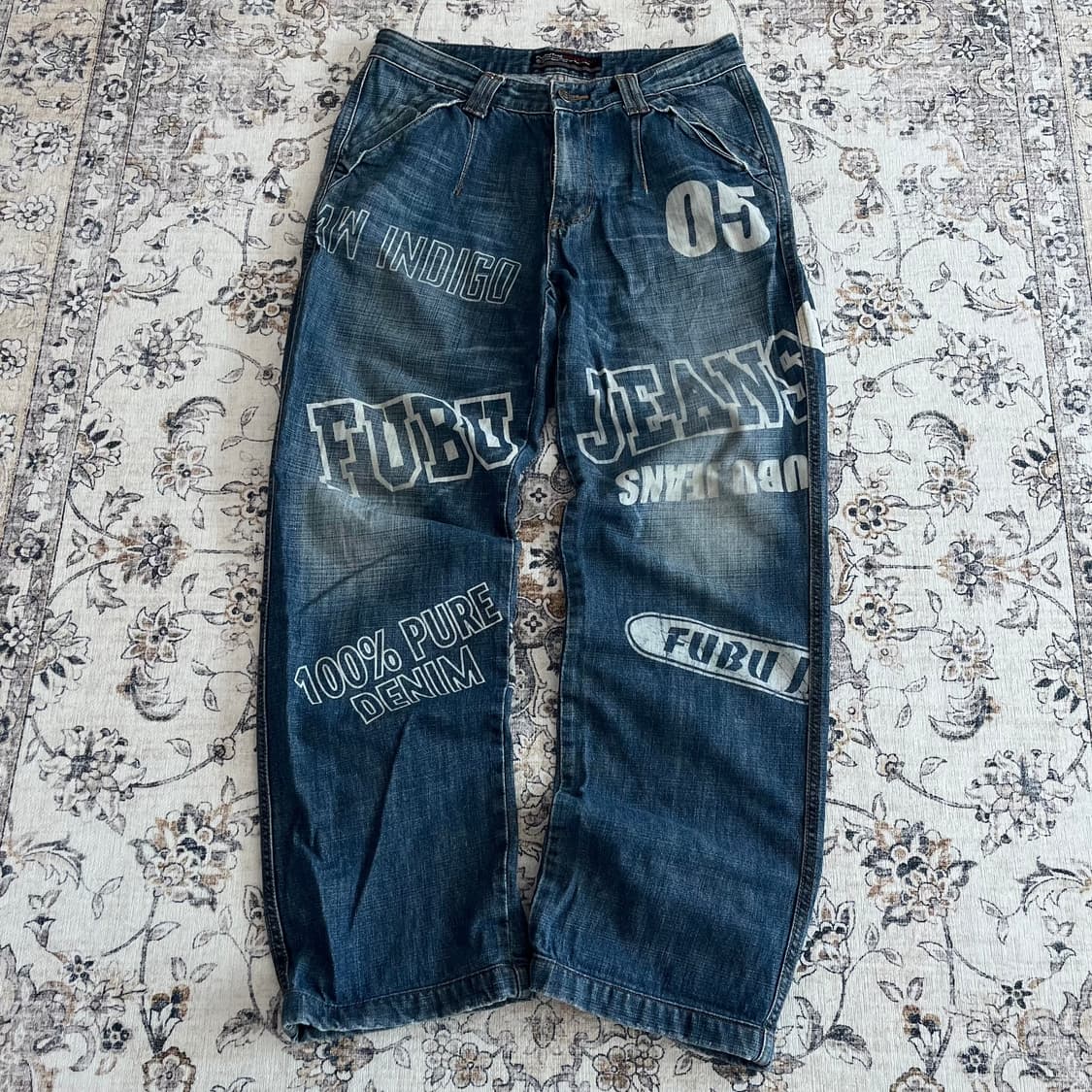 FUBU 후부 프린팅 힙합 데님팬츠 상품이미지1