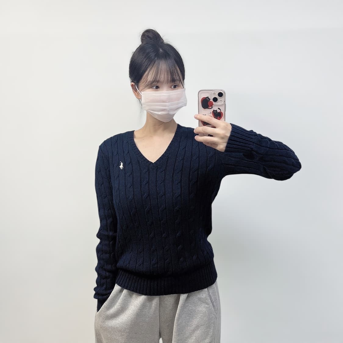폴로 랄프로렌 케이블 니트 네이비 상품이미지1