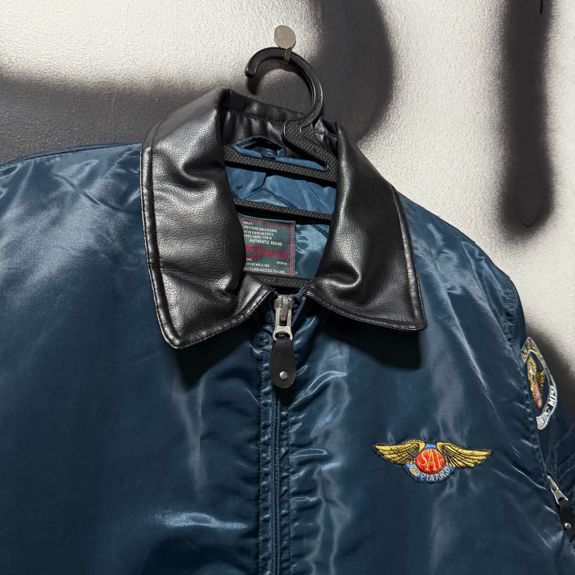 US Air force 레더 카라 멀티 패치 cwu-45p 플라이트 자켓 상품이미지3