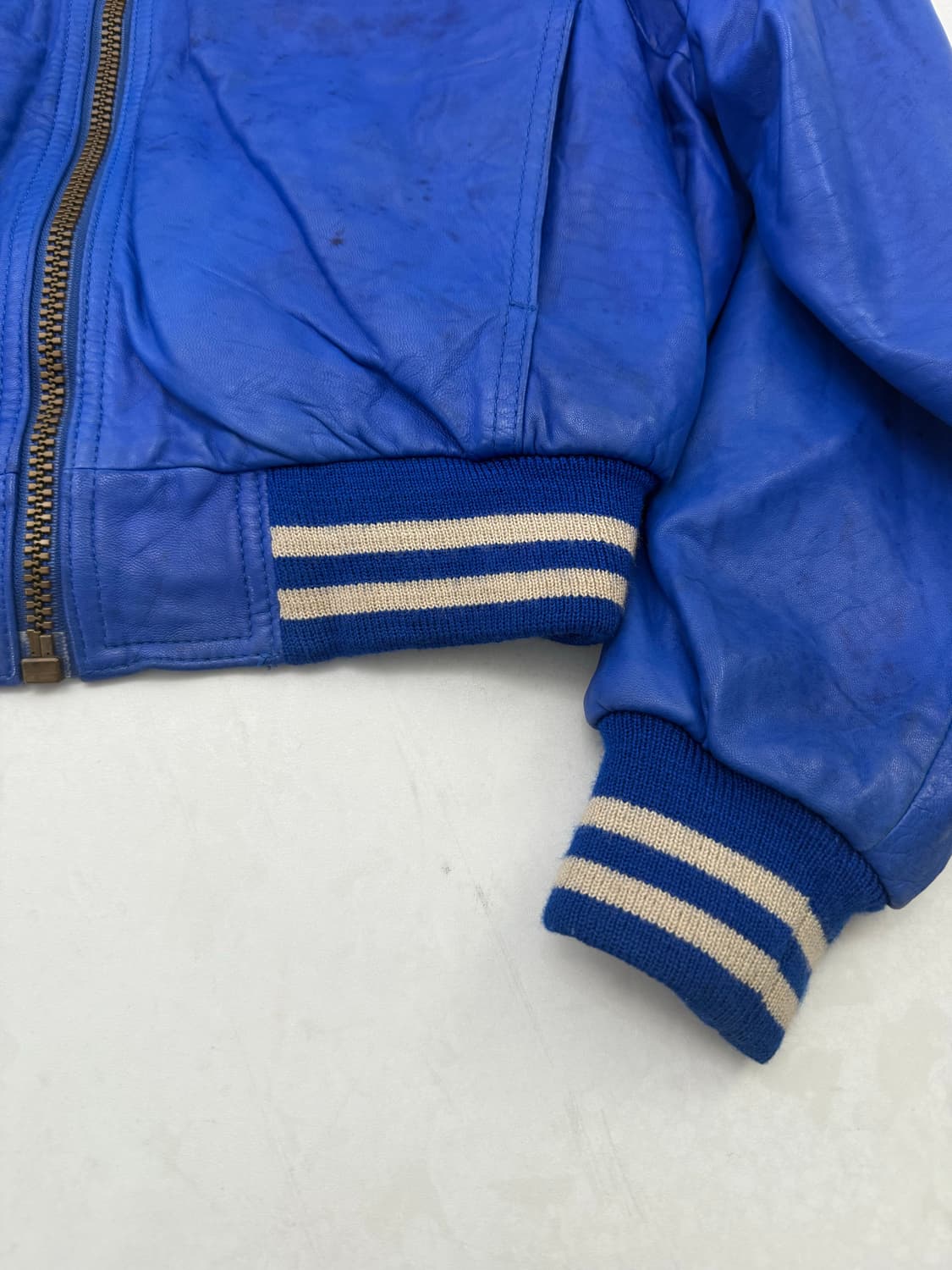 블루 가죽 블루종 자켓  상품이미지7