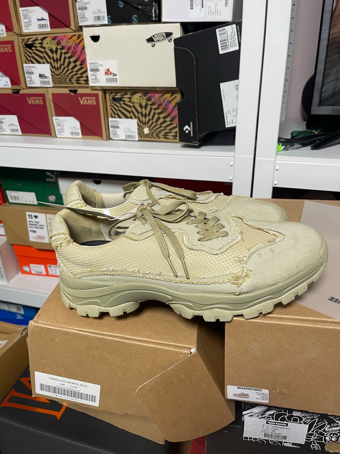 Negative Three 커브드 레이스 스니커즈 베이지 상품이미지3