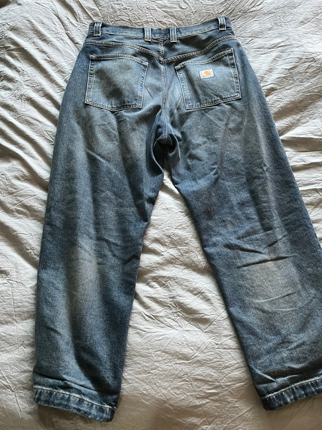 칼하트 브랜든 팬츠 스미스 블루 원 유즈드 워시 상품이미지3