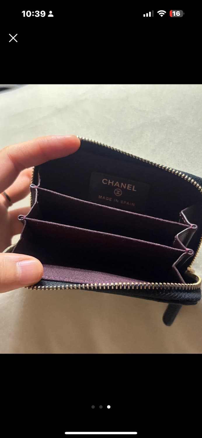 샤넬 캐비어 지퍼돌이 카드지갑 블랙 금장 상품이미지3