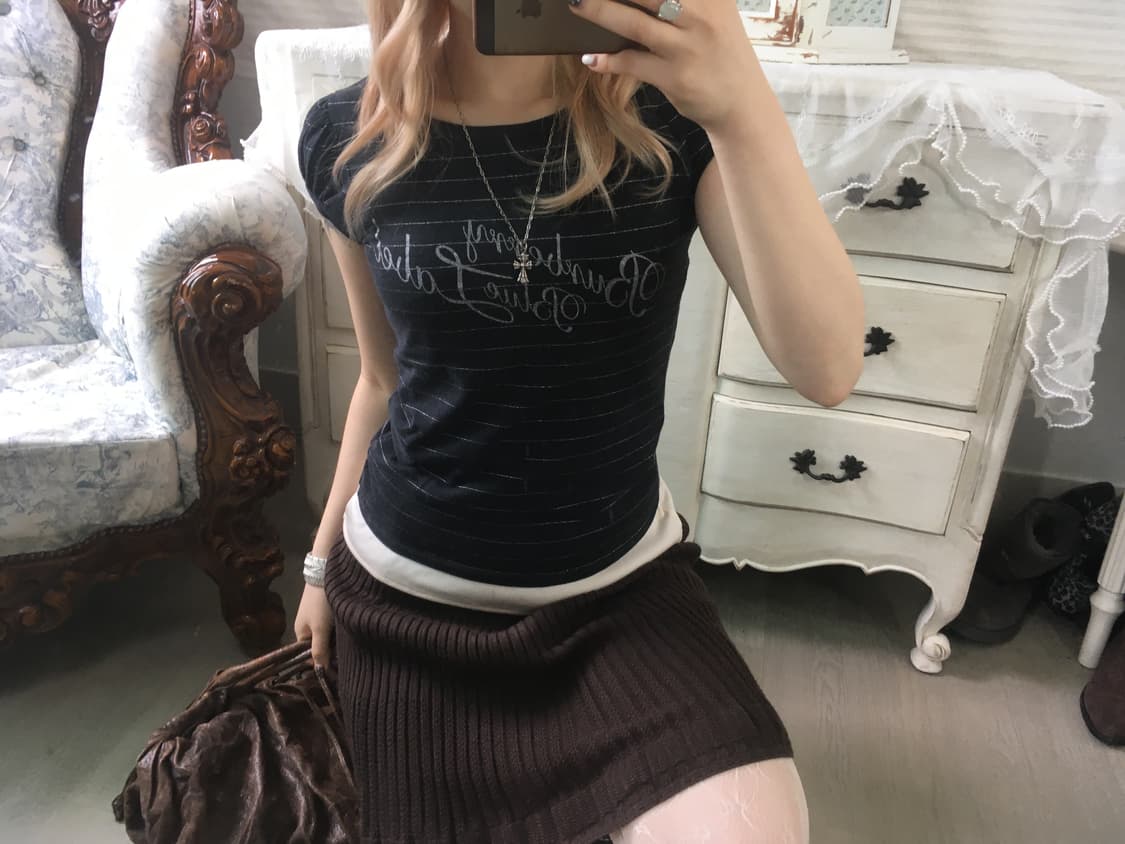 버버리 블루라벨 스트라이프 반팔 티셔츠 상품이미지3