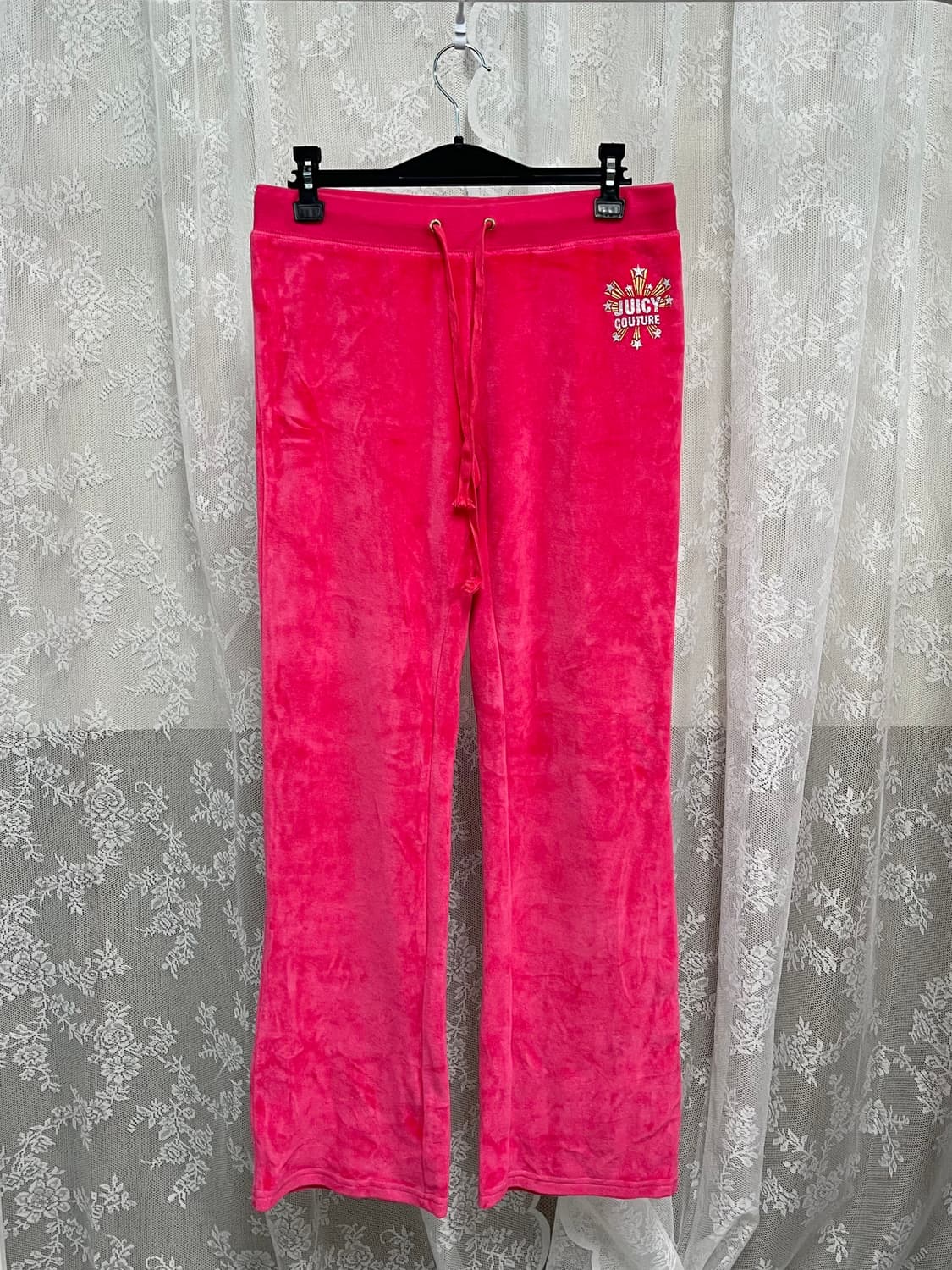 S) 쥬시꾸뛰르 벨벳 트레이닝 팬츠 핑크 상품이미지1