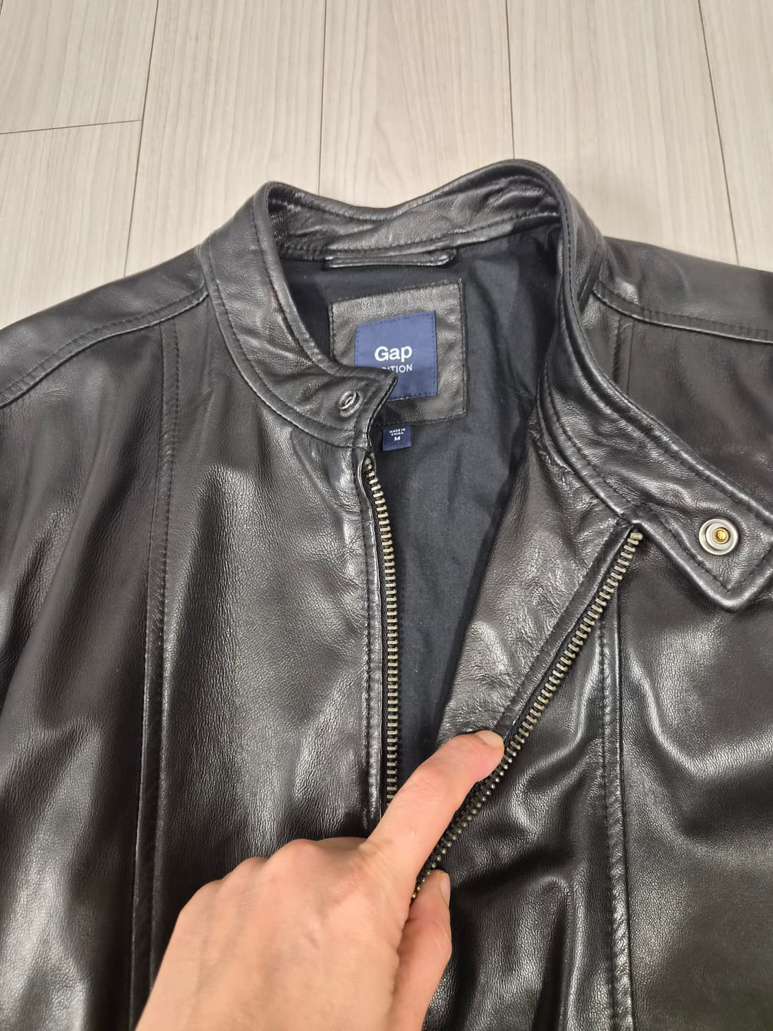 [GAP] 갭 정품 100% 천연 가죽 블루종 재킷 (M사이즈) 상품이미지2