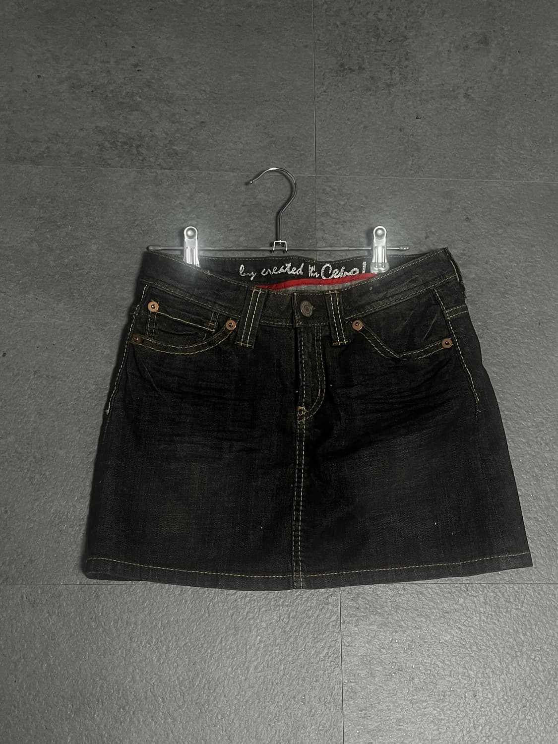 레터링 흑청치마 상품이미지1