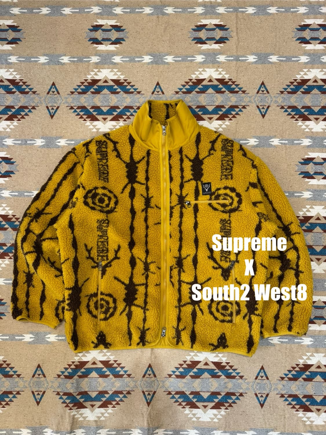[L] 슈프림 x 남이서팔 플리스 자켓 머스타드 상품이미지1