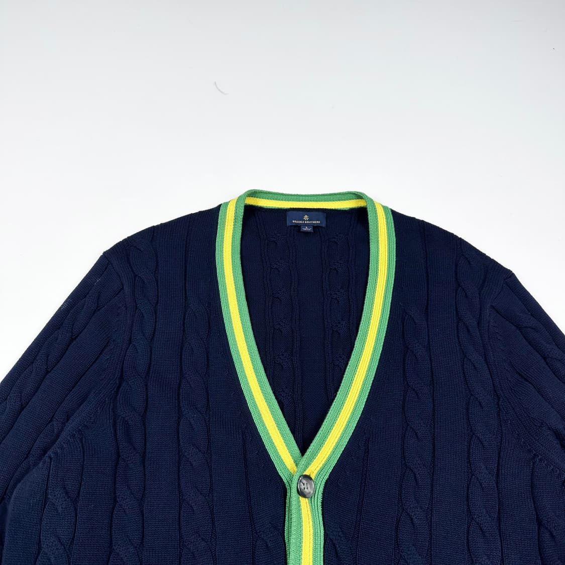 브룩스브라더스 네이비 꽈배기 니트 가디건 (L) 상품이미지1