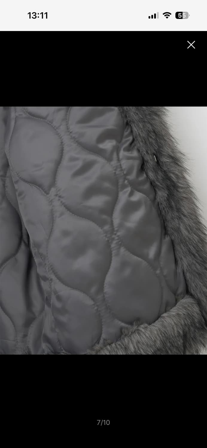 밀로우먼 버클 롱 헤어 퍼 자켓 [차콜] 상품이미지4