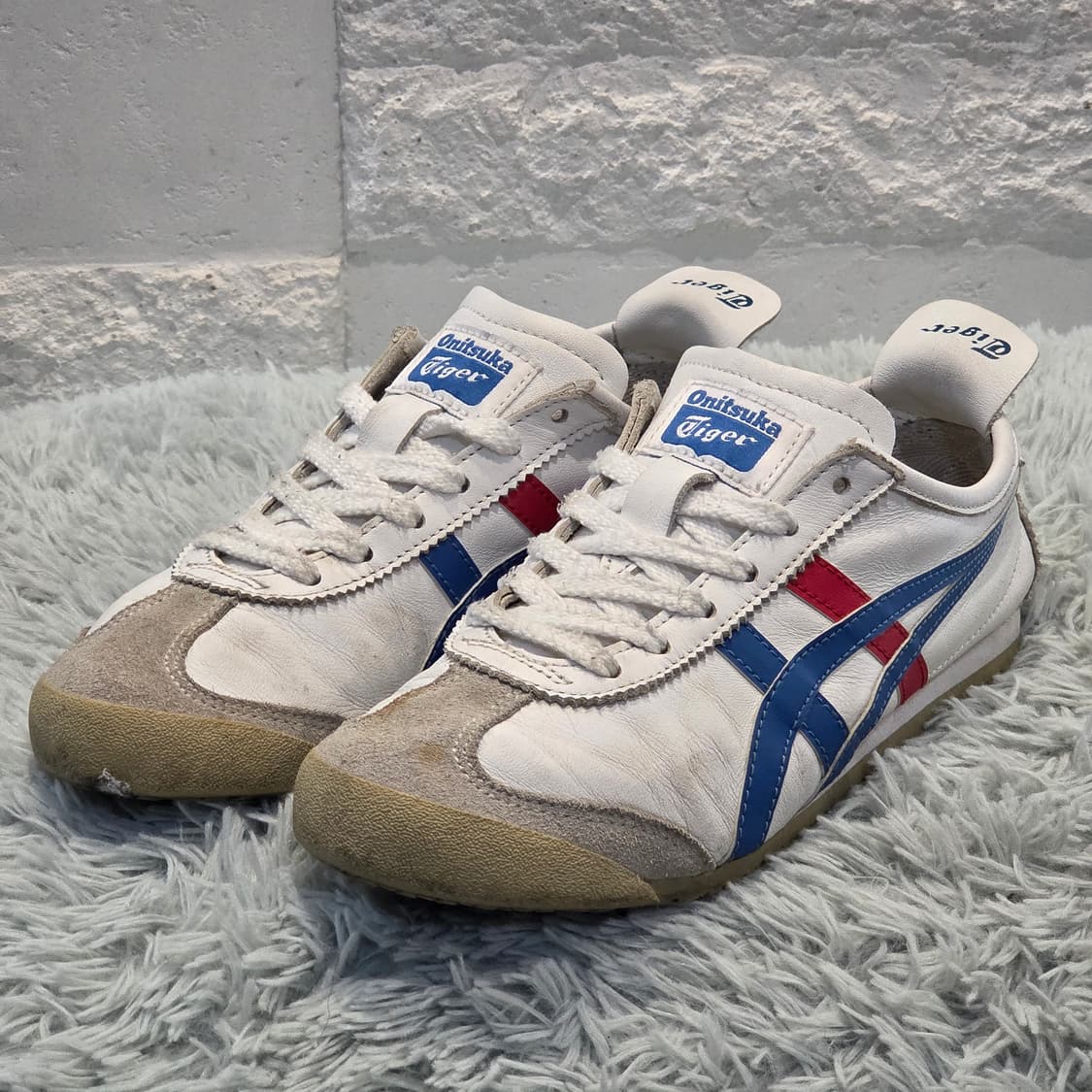 7q-8:오니츠카타이거 멕시코 66 화이트\블루\레드 (22.5cm) 상품이미지1