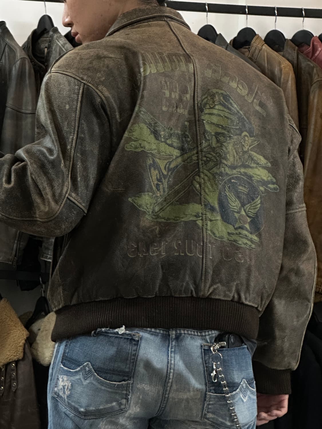 90's OG 아비렉스 레더 A-2 자켓 빈티지 레더 봄버 자켓 상품이미지2