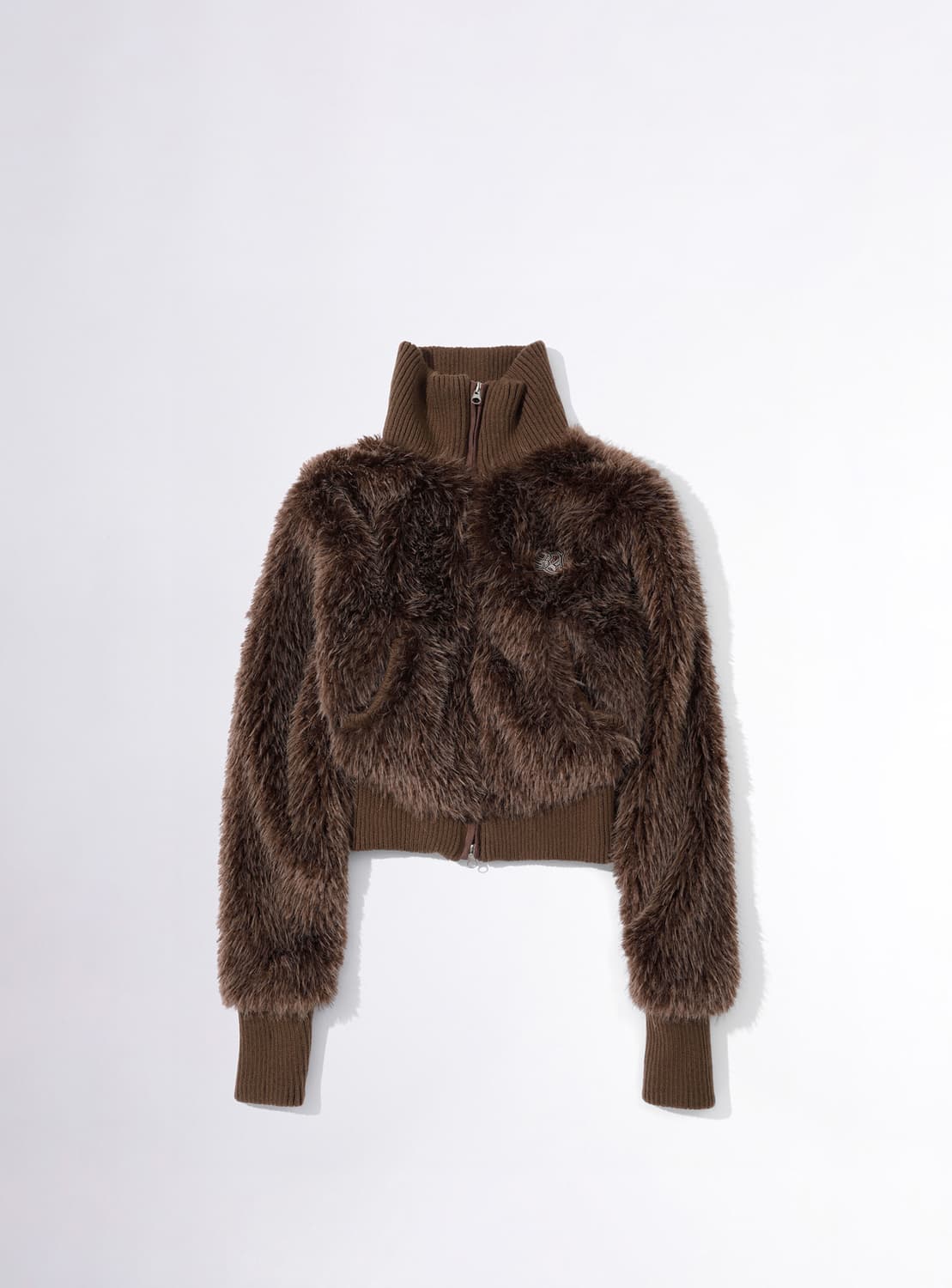 스컬프터 Faux Fur Zip-up Jacket Brown - S 상품이미지2