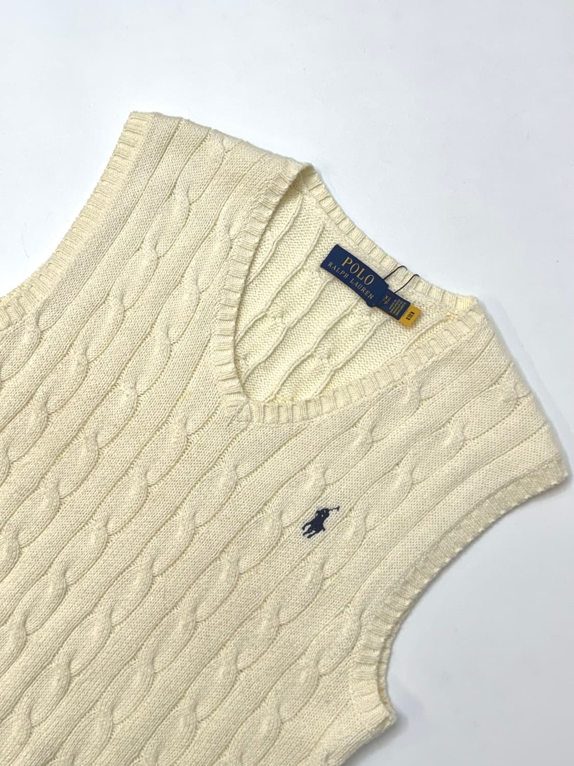 Polo 폴로 랄프로렌 아이보리 케이블 니트 베스트 상품이미지3