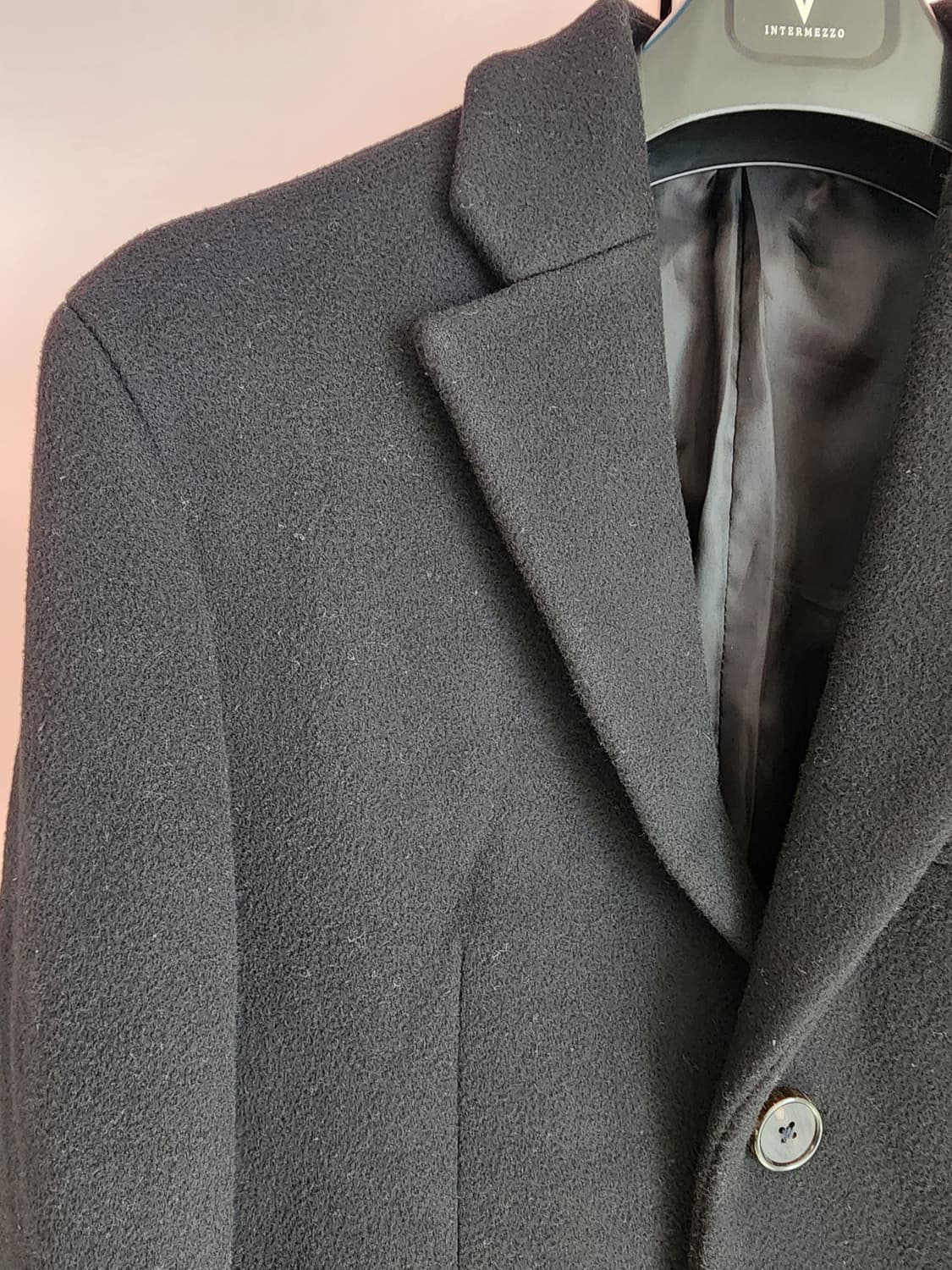 SYSTEM 시스템 옴므 울100% 코트 팜. 100사이즈 블랙 상품이미지3