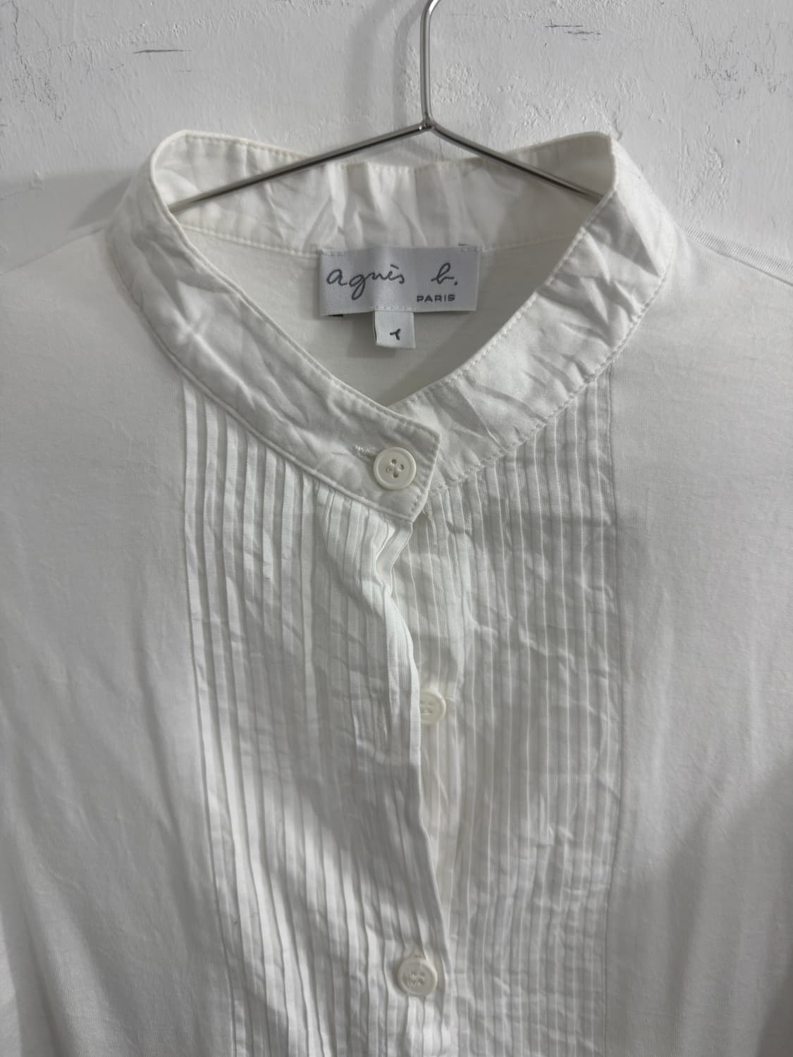 agnes b white pintuck blouse 상품이미지4