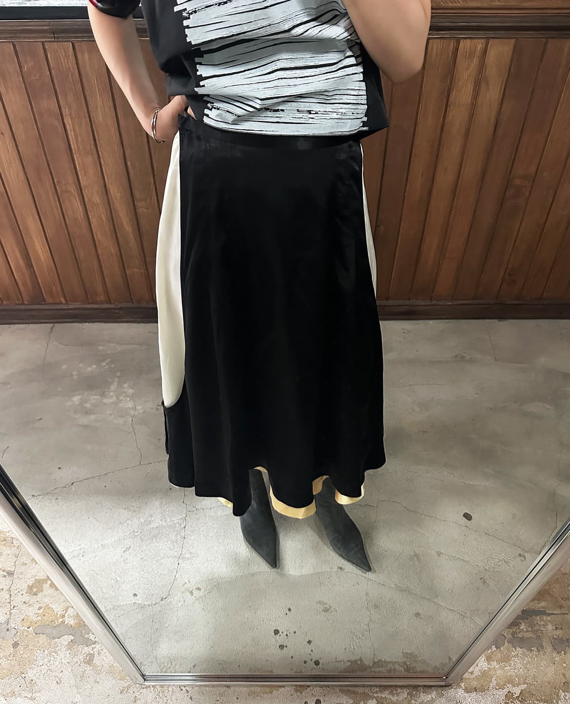 TOGA layered satin flared skirt 상품이미지8