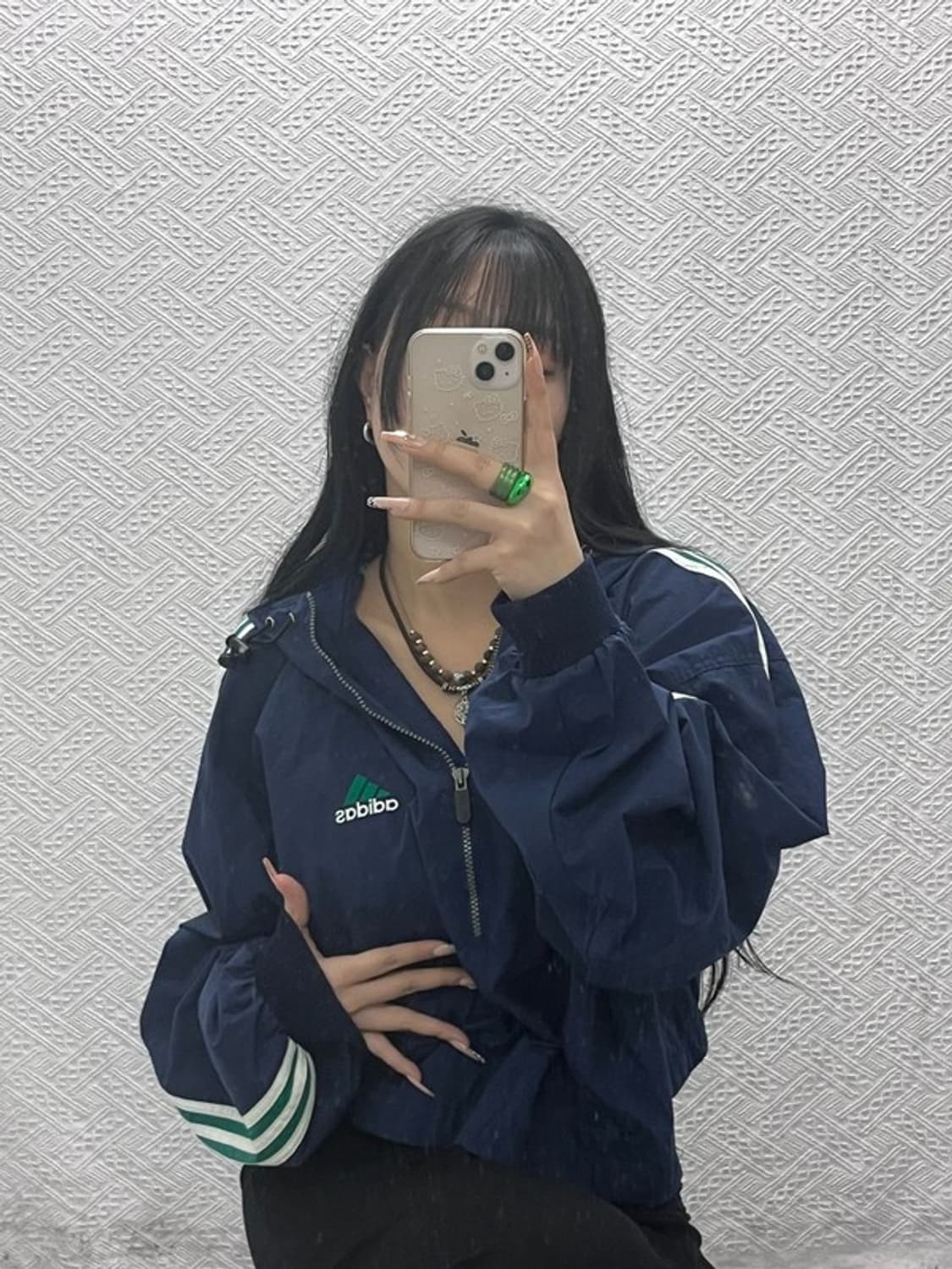 아디다스 올드스쿨 빈티지 레트로 반집업 바람막이 아노락 XL C08339 상품이미지2