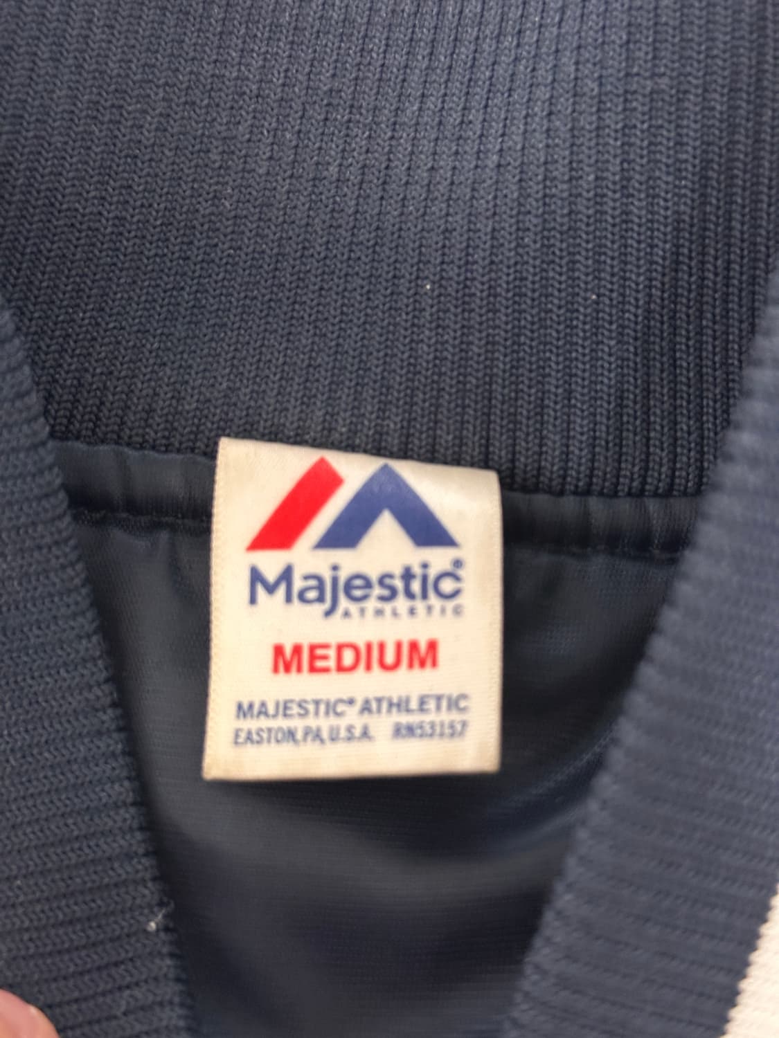 마제스틱 바시티자켓 야구점퍼 네이비 M 상품이미지3