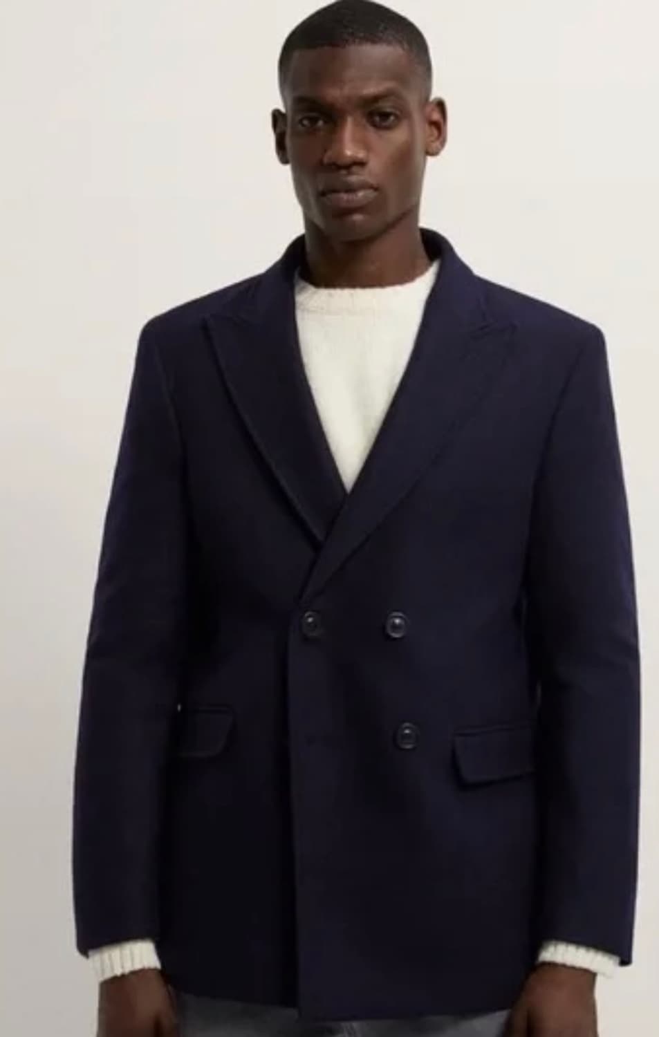 자라 더블 브레스트 울 블랜드 코트 블레이저 네이비 L 상품이미지1