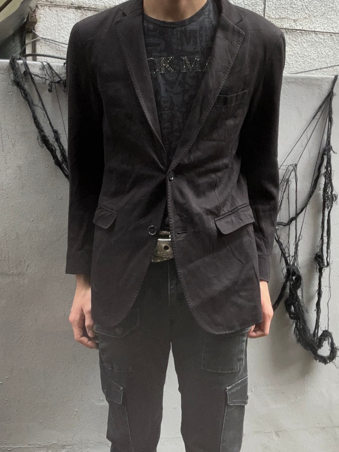 *RARE* JPN 버버리 블랙라벨 투버튼 블랙 블레이저 자켓 상품이미지5