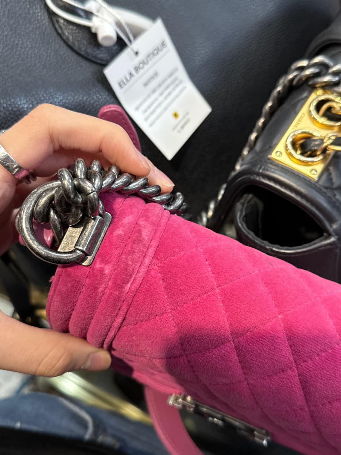 샤넬 보이백 샤넬보이벨벳 상품이미지5