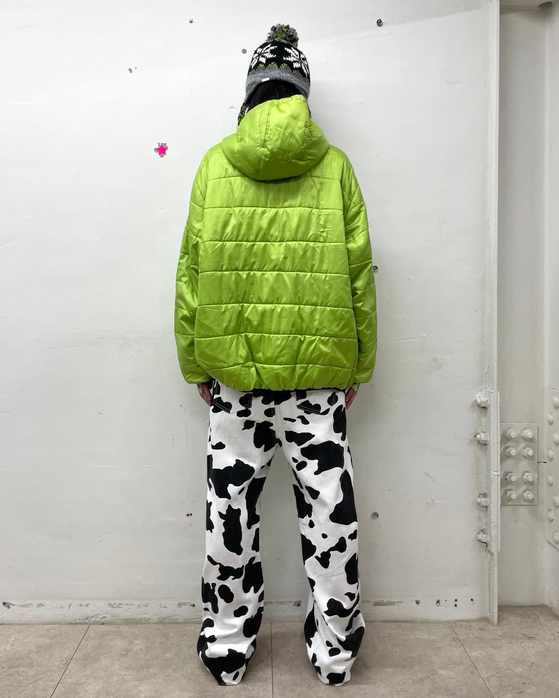 Green reversible padded jacket  상품이미지6